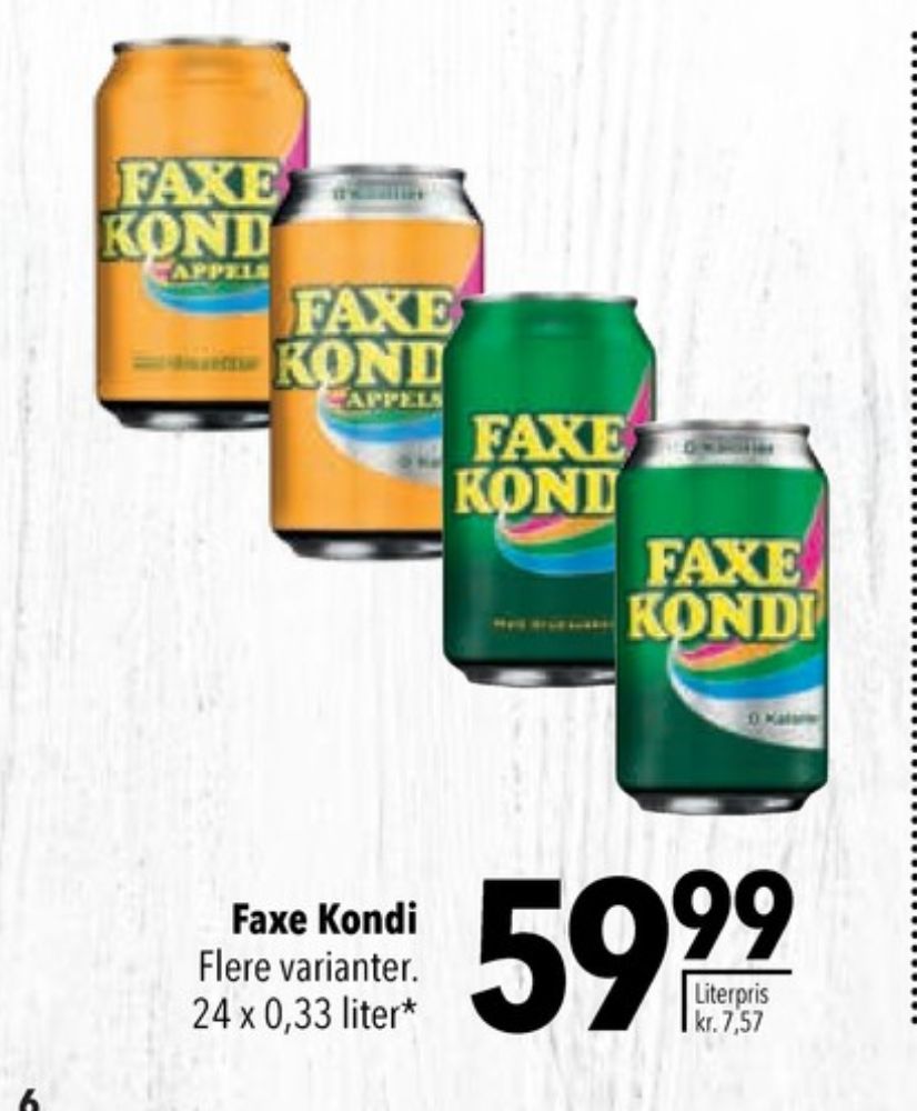 Faxe Kondi 0 Kalorier Appelsin, Appelsinsodavand 24 pk.