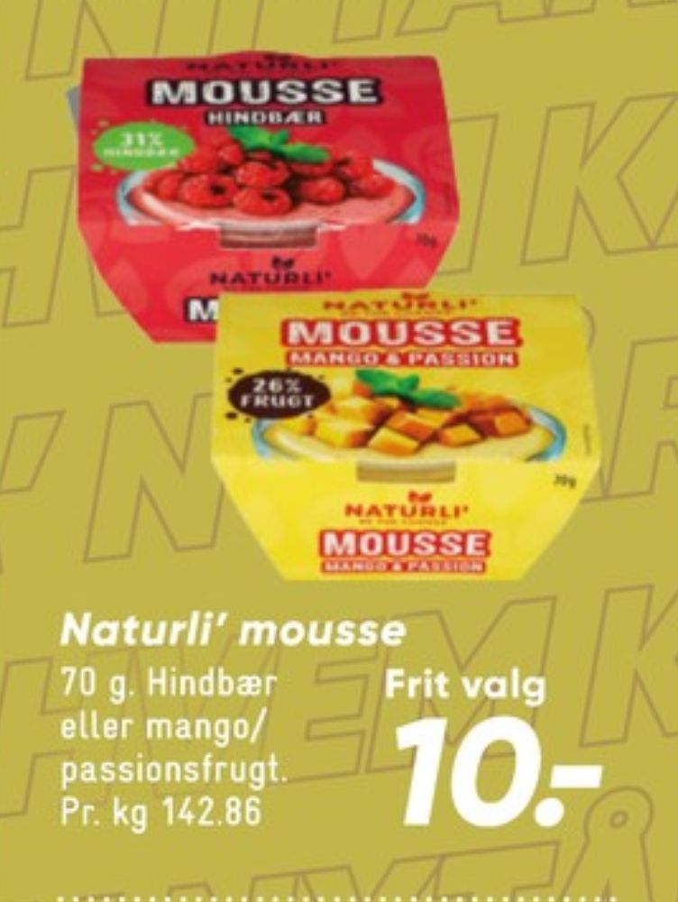 Naturli', Mousse Hindbær