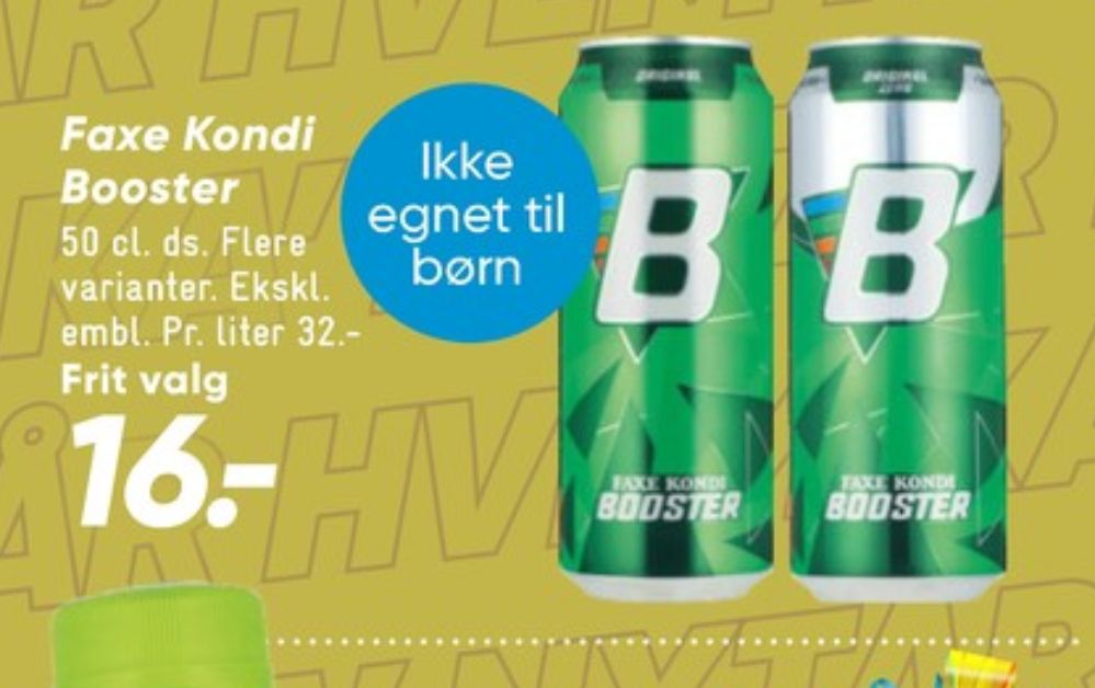 Faxe Kondi Booster Original Zero, Energidrik