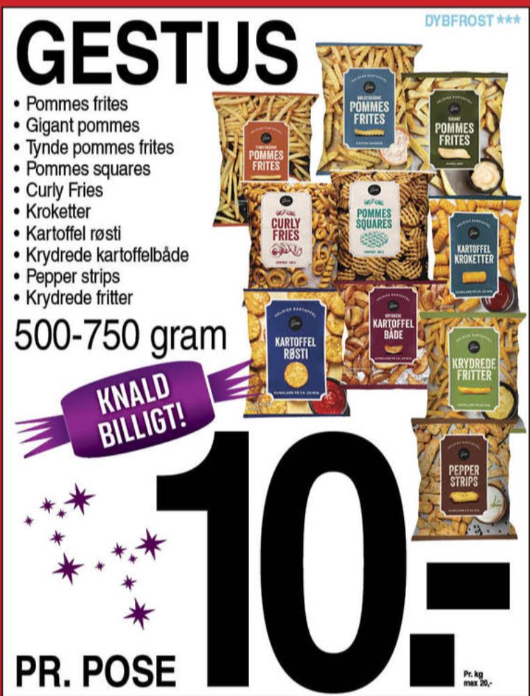 Gestus, Pommes Frites Tyndtskårne