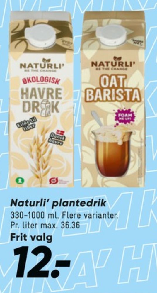 Naturli' Oat Barista, Havredrik