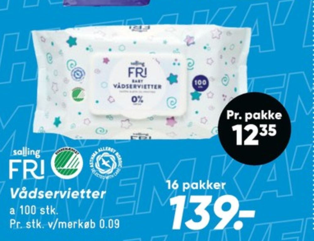 Salling Fri, Vådservietter