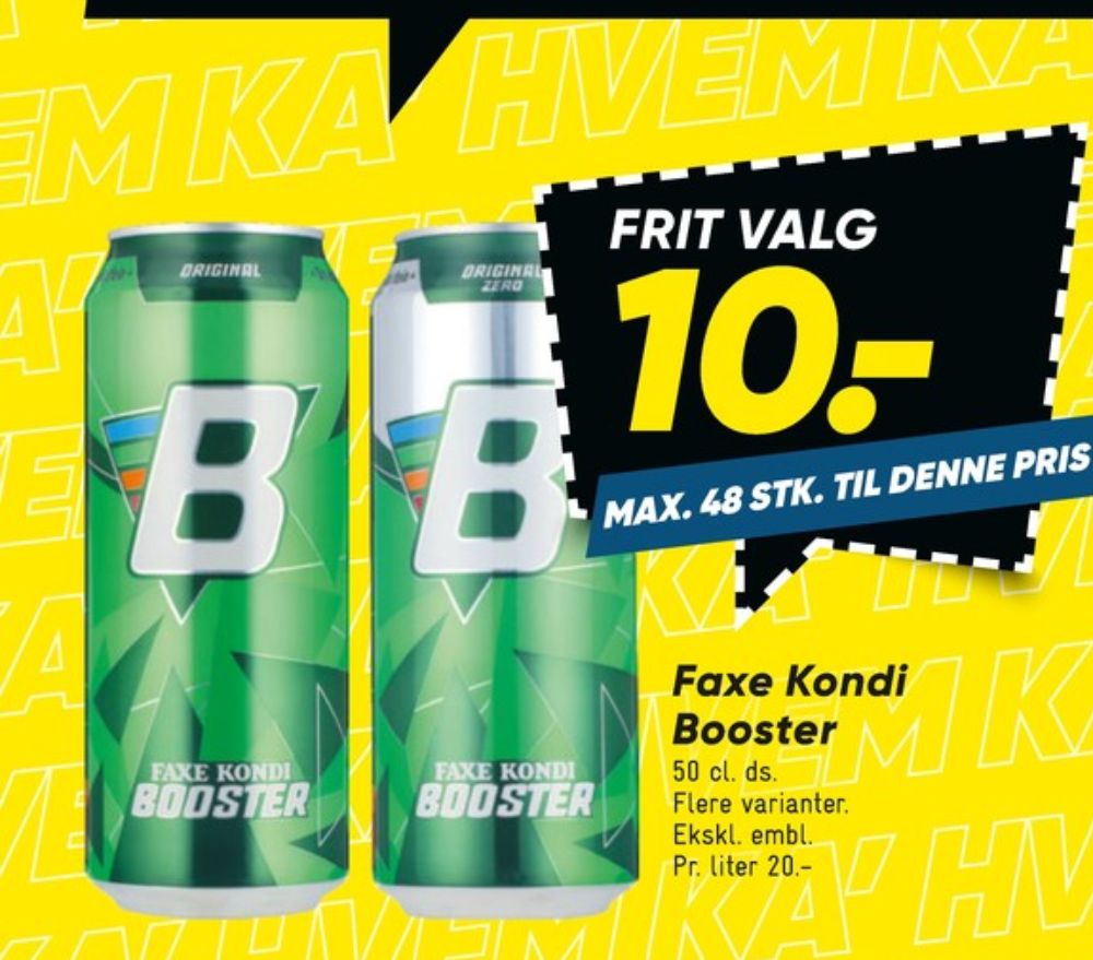Faxe Kondi Booster Original Zero, Energidrik