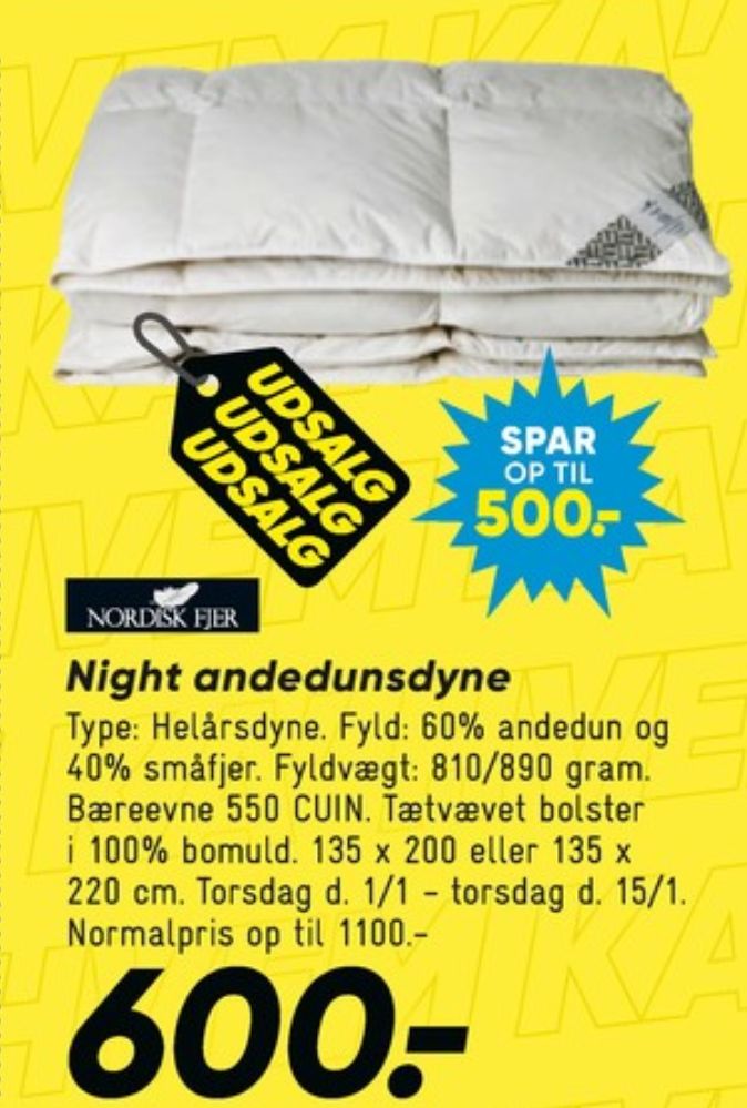 Nordisk Fjer, Dyne
