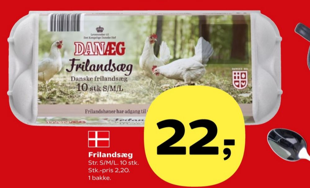 Danæg, Frilandsæg S/M/L