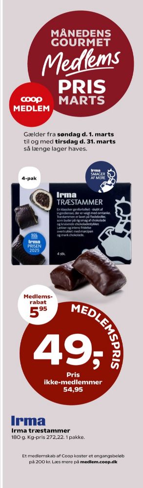Irmas, Træstammer