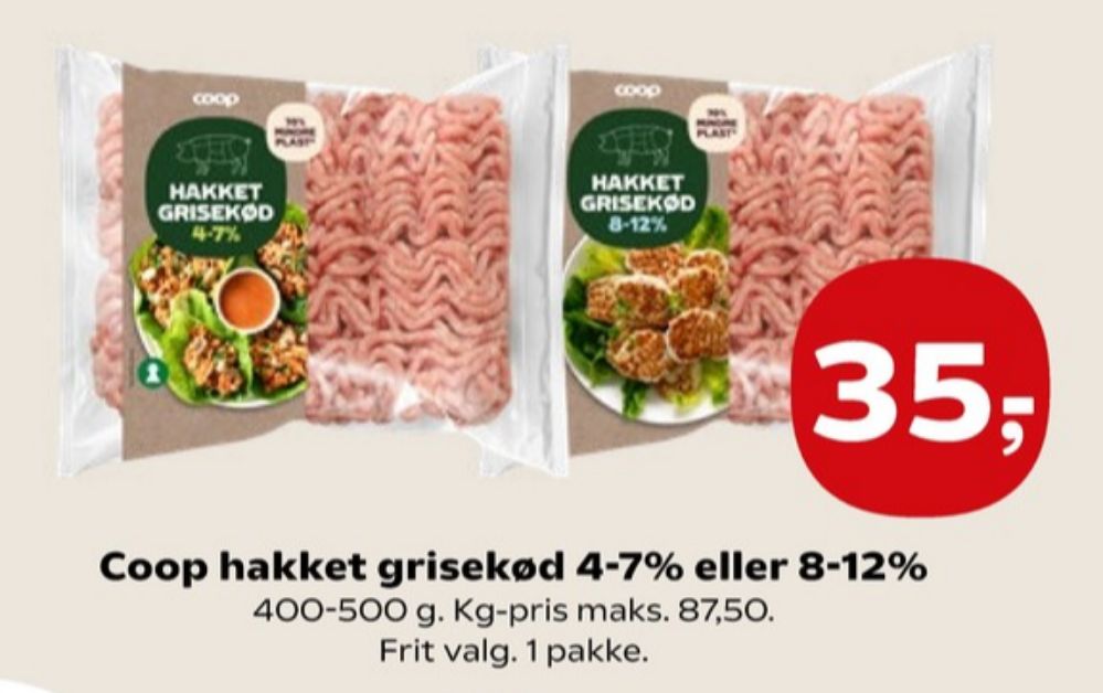 Coop, Hakket grisekød 8-12%