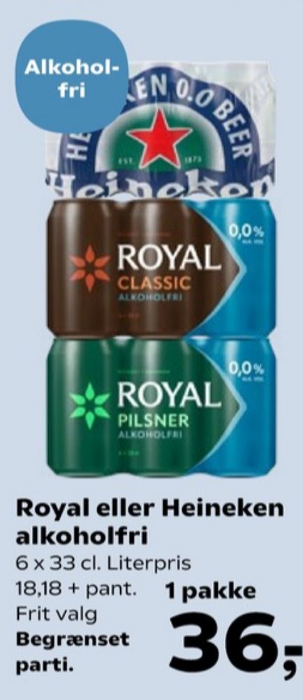 Heineken 0,0, Øl - Alkoholfri 6 pk.