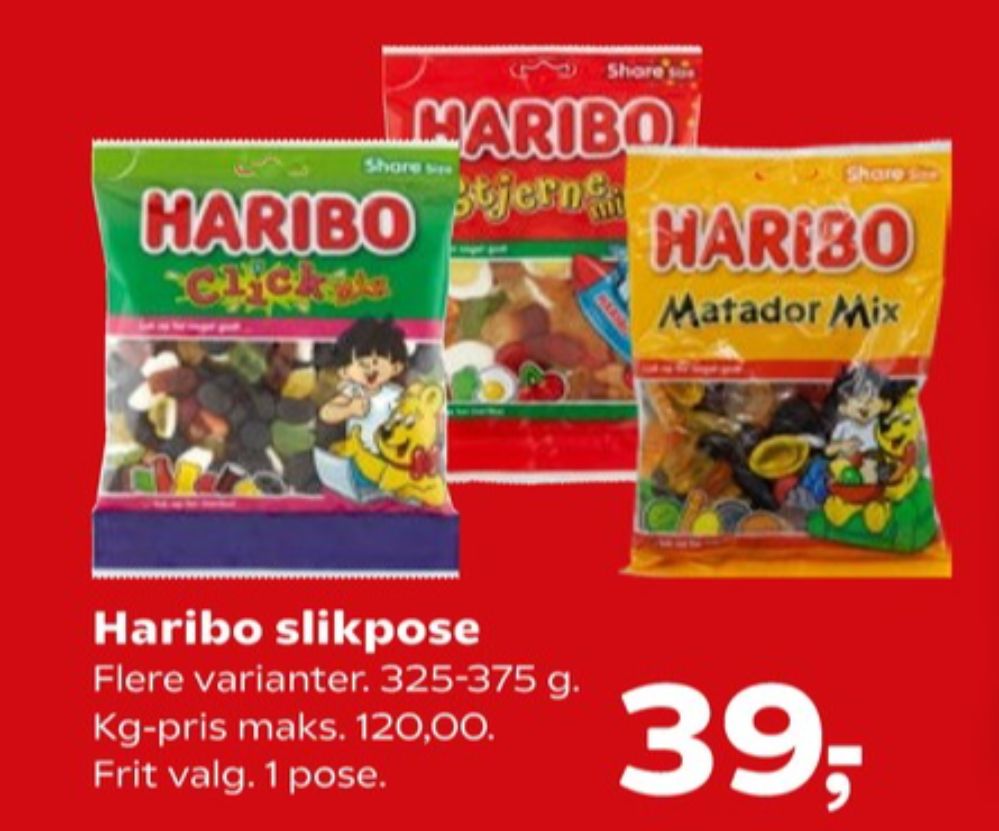 Haribo Stjernemix, Slikposer