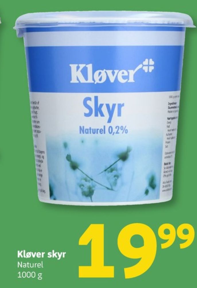 Kløver, Skyr Naturel 0,2%