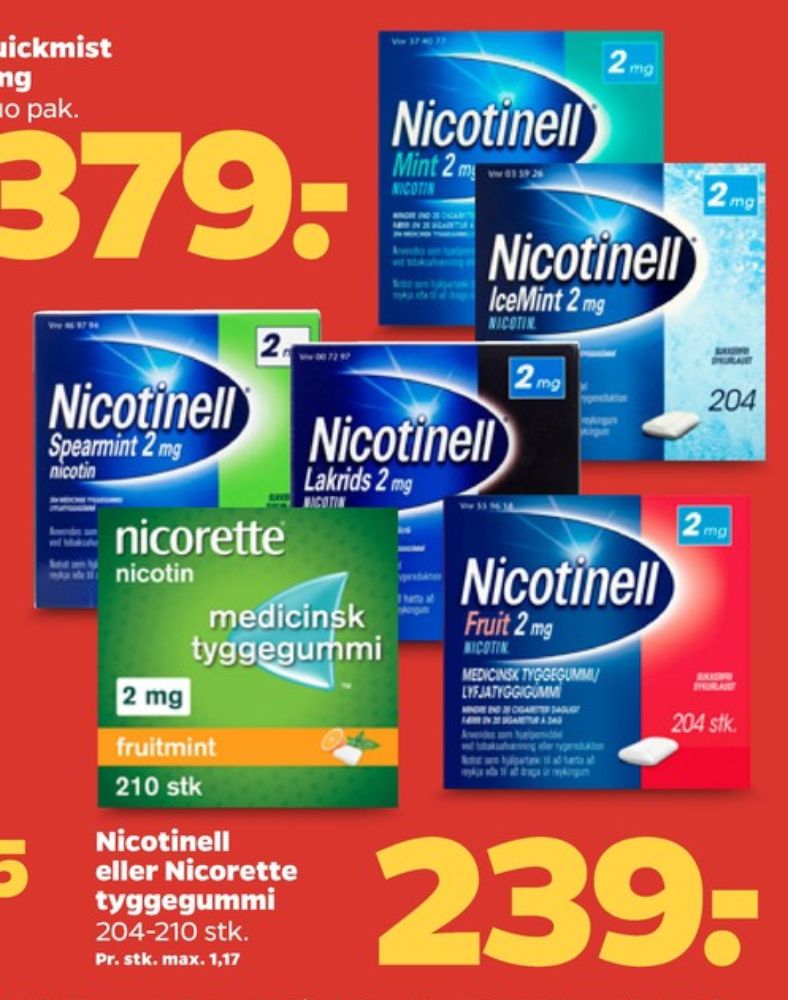 Nicorette, Nikotintyggegummi