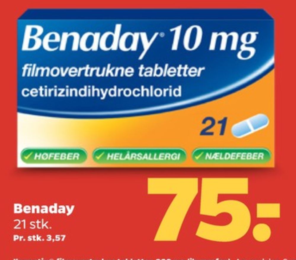Benaday, Allergi Piller