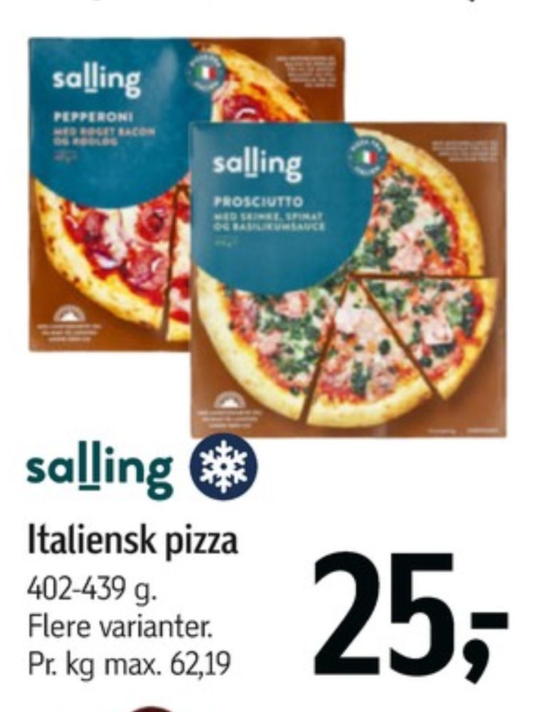 Salling, Pepperoni Røget Bacon og Rødløg Pizza