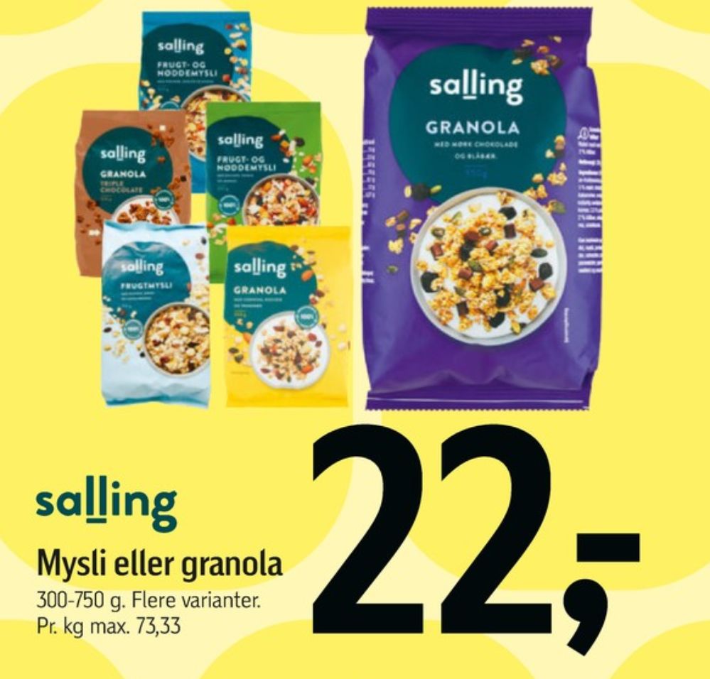 Salling, Granola Mørk chokolade & blåbær
