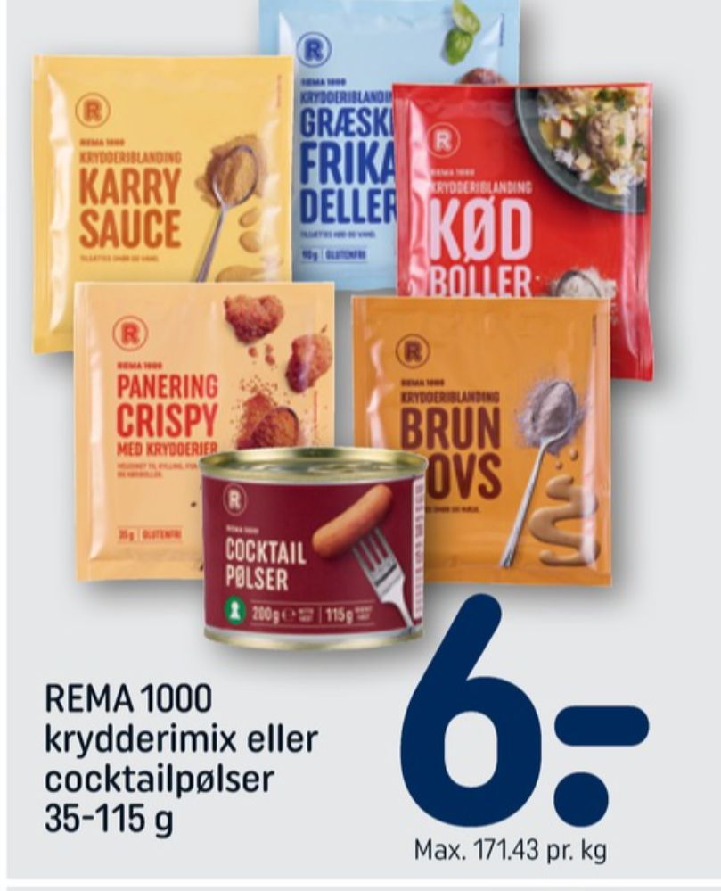 Rema 1000, Cocktailpølser