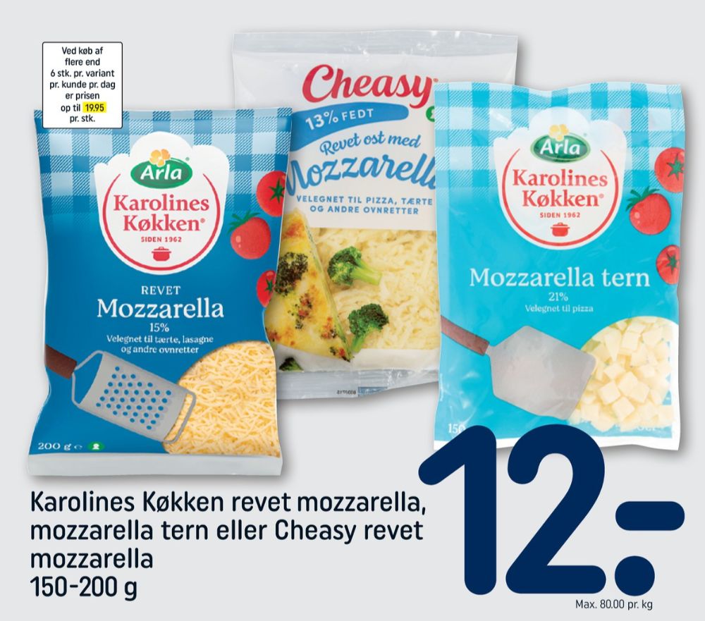 Karolines, Revet ost Mozzarella
