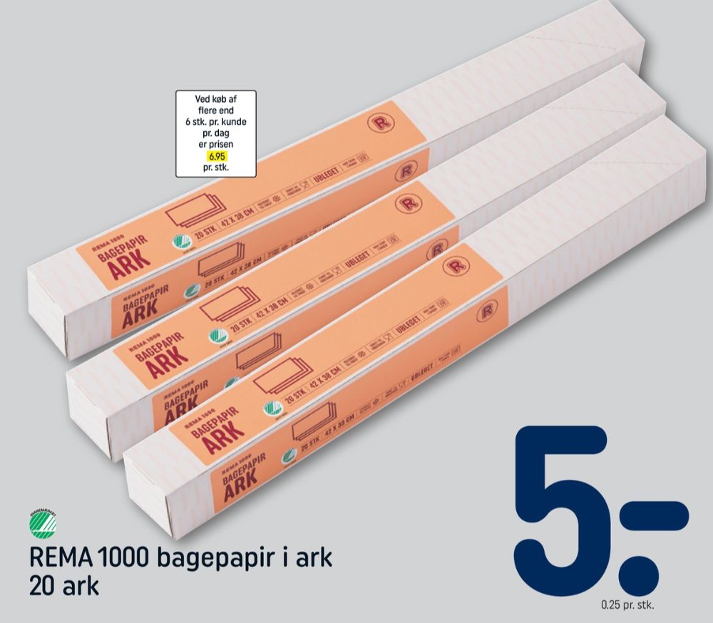 Rema 1000, Bagepapir