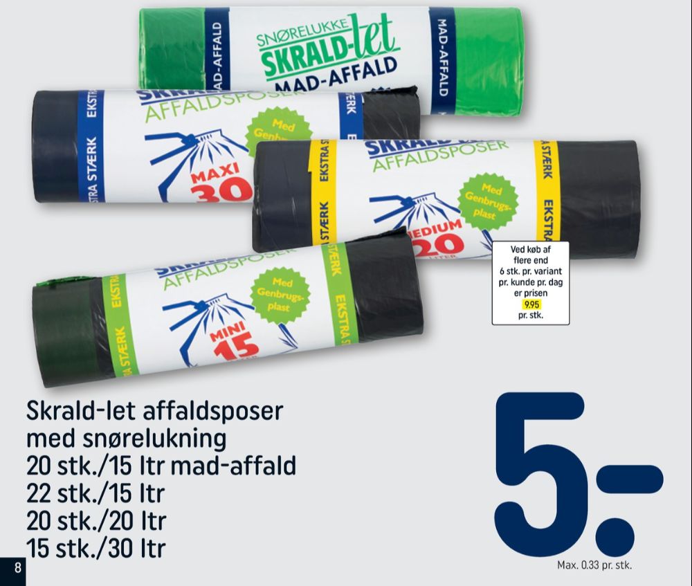 Skrald-let, Affaldsposer