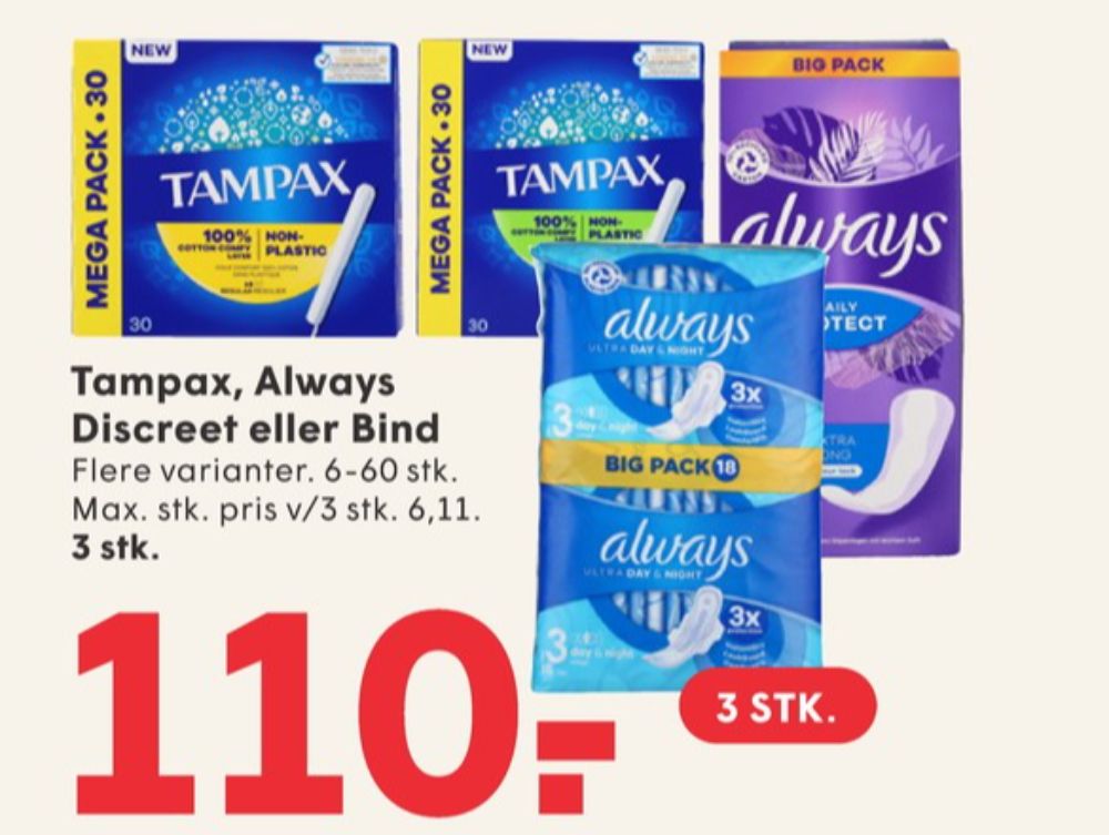 Tampax, Tamponer