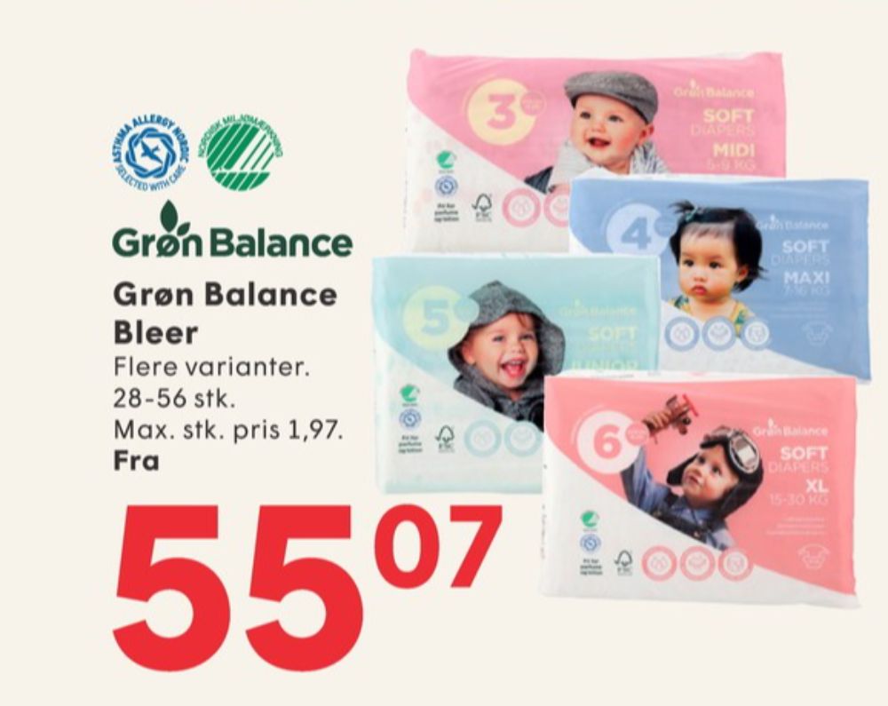 Grøn Balance Midi, Bleer str 3 5-9 kg