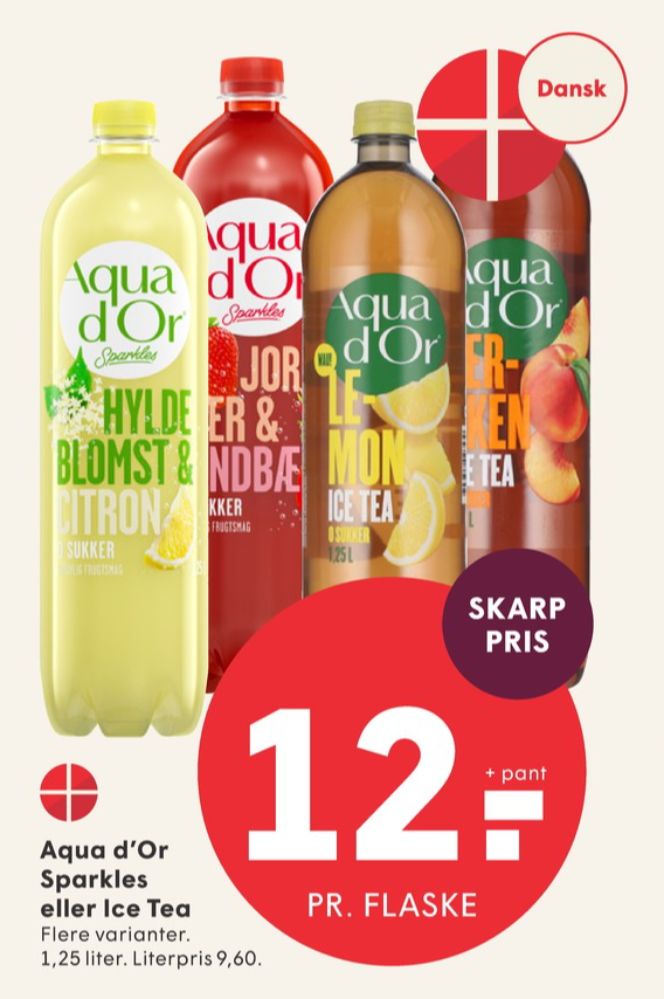 Aqua d'Or Sparkles, Mineralvand med brus, jordbær og hindbær