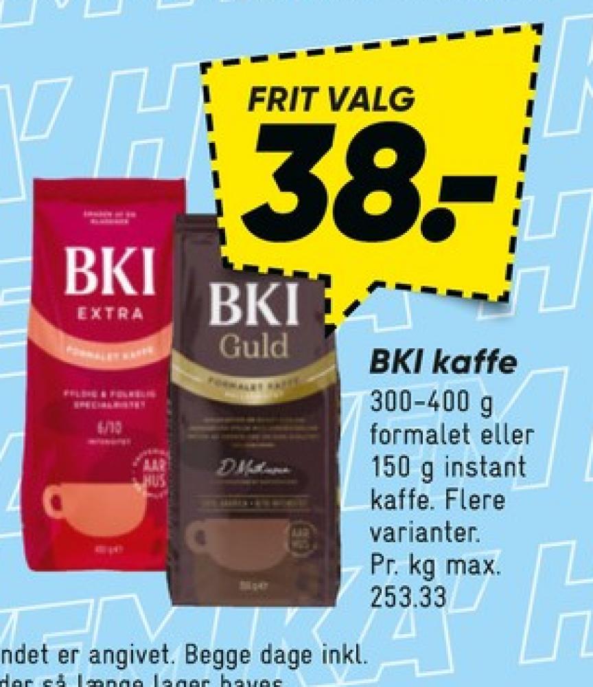 BKI Extra Specialristet, Kaffe Formalet