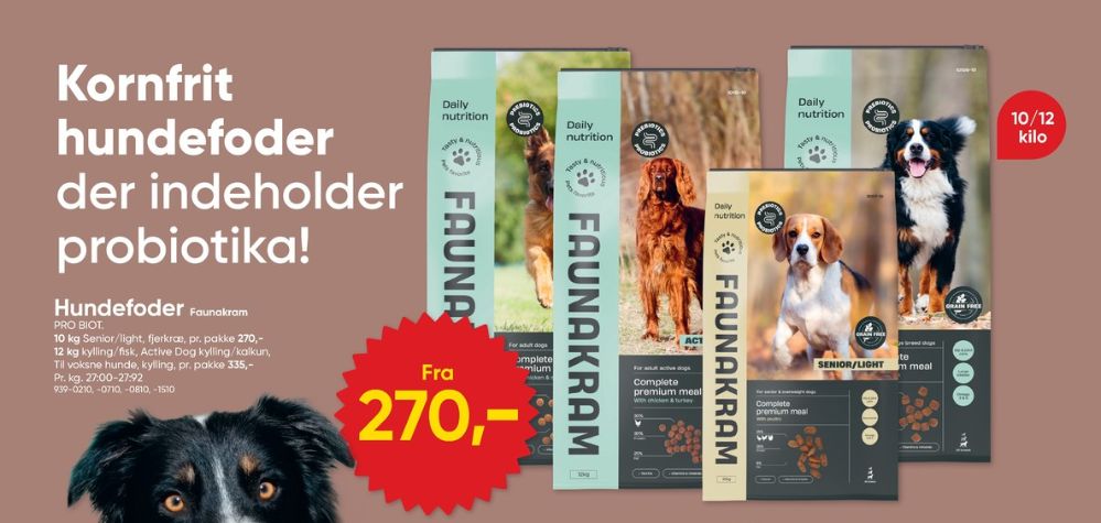 Faunakram, Hundefoder