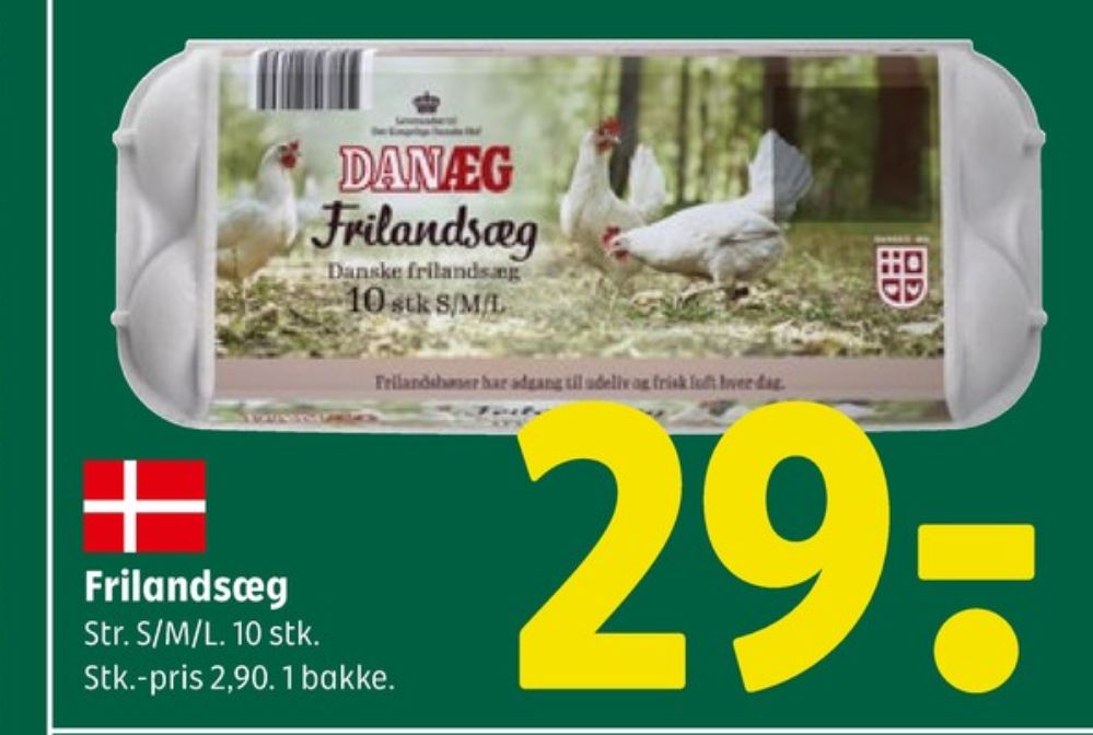 Danæg, Frilandsæg S/M/L