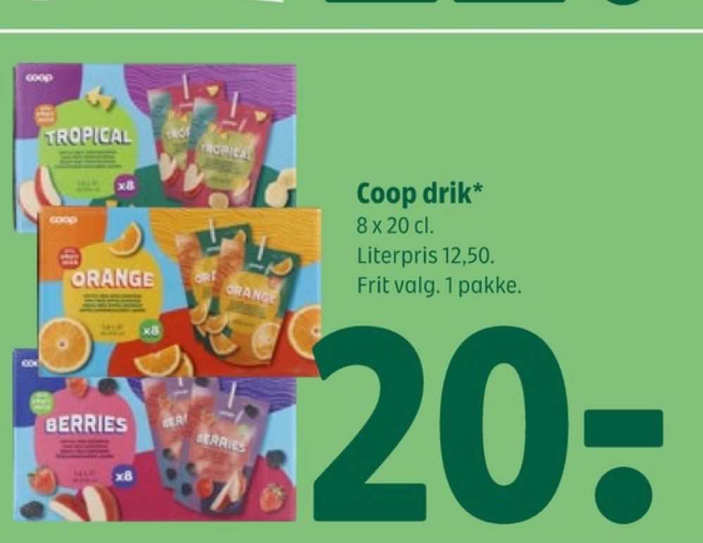 Coop, Drikkeklar saft Tropical
