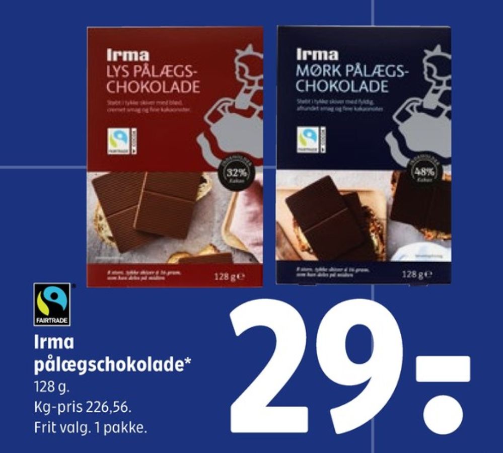 Irmas, Pålægschokolade Mørk