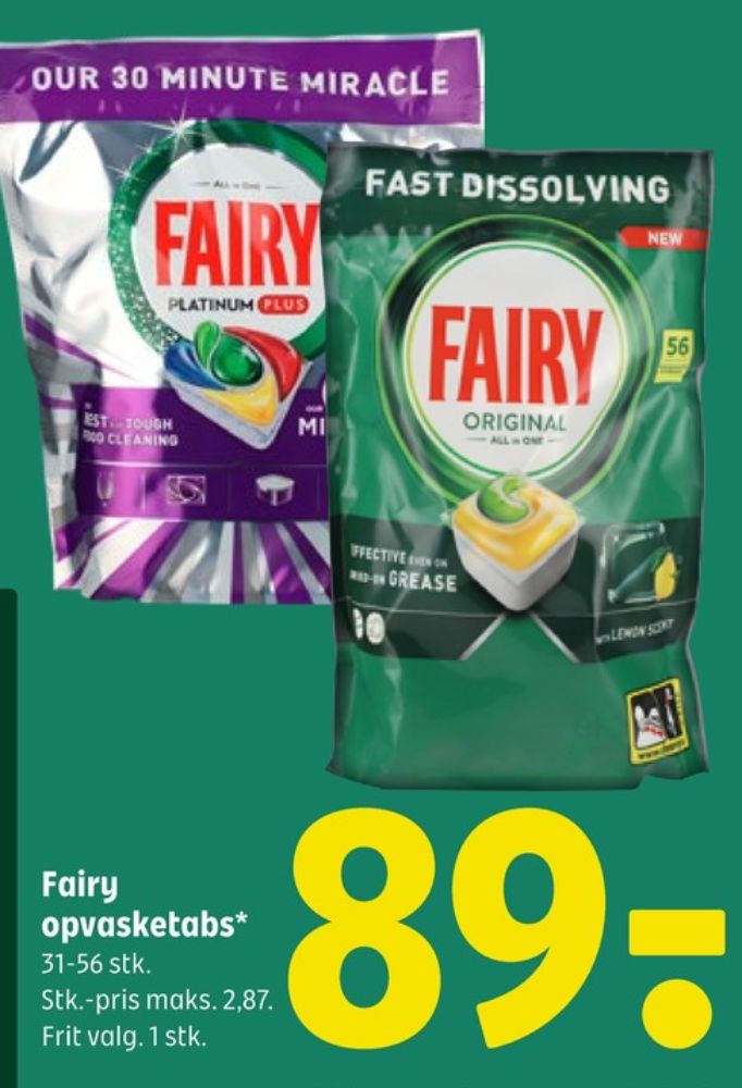 Fairy, Maskinopvask-tabs