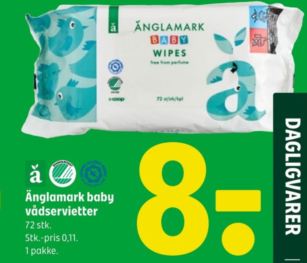 Änglamark, Vådservietter