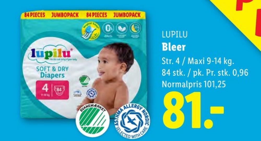Lupilu Soft&Dry, Bleer str 4 9-14 kg Premium Diapers