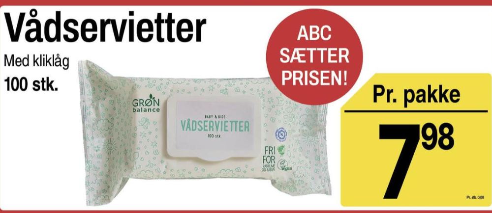 Grøn Balance, Vådservietter