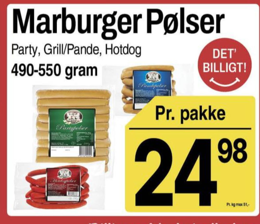 Marburger, Grillpølser
