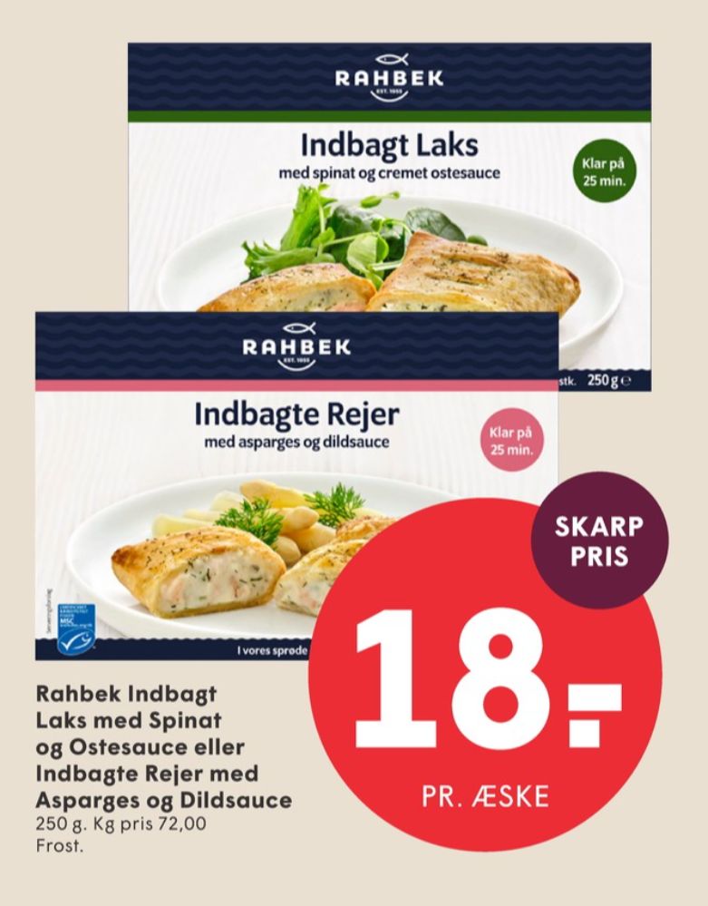 Rahbek, Indbagt Laks med Spinat og Ostesauce