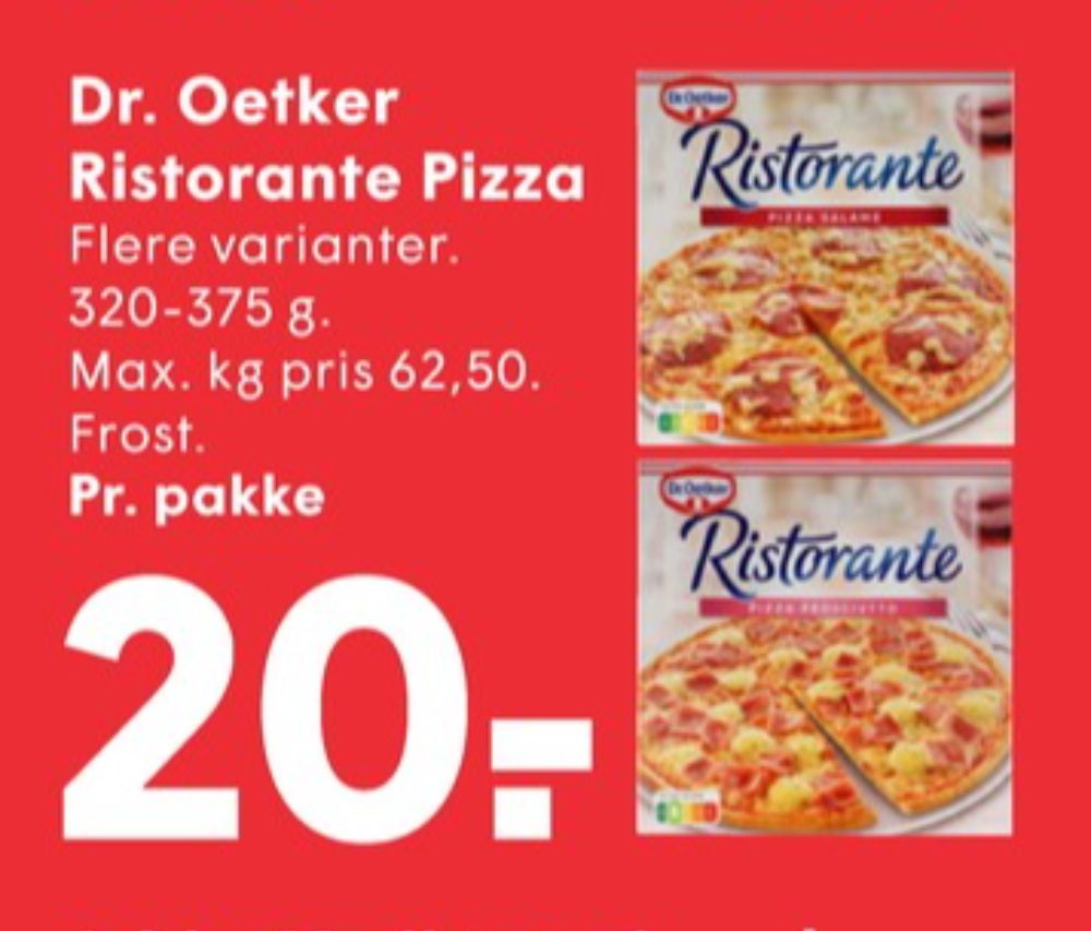 Ristorante, Pizza Prosciutto