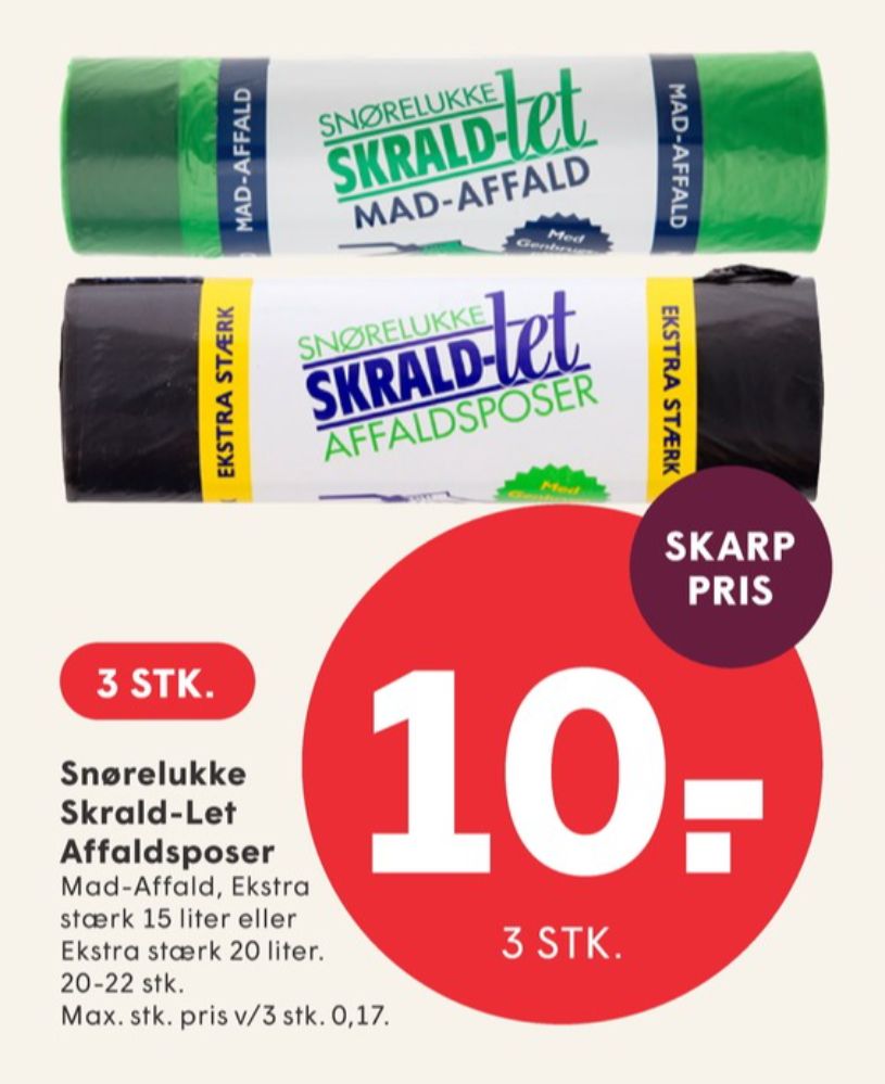 Skrald-let, Affaldsposer