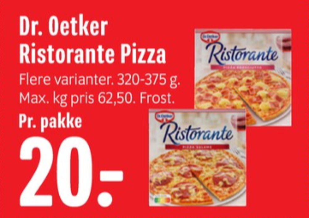 Ristorante, Pizza Prosciutto