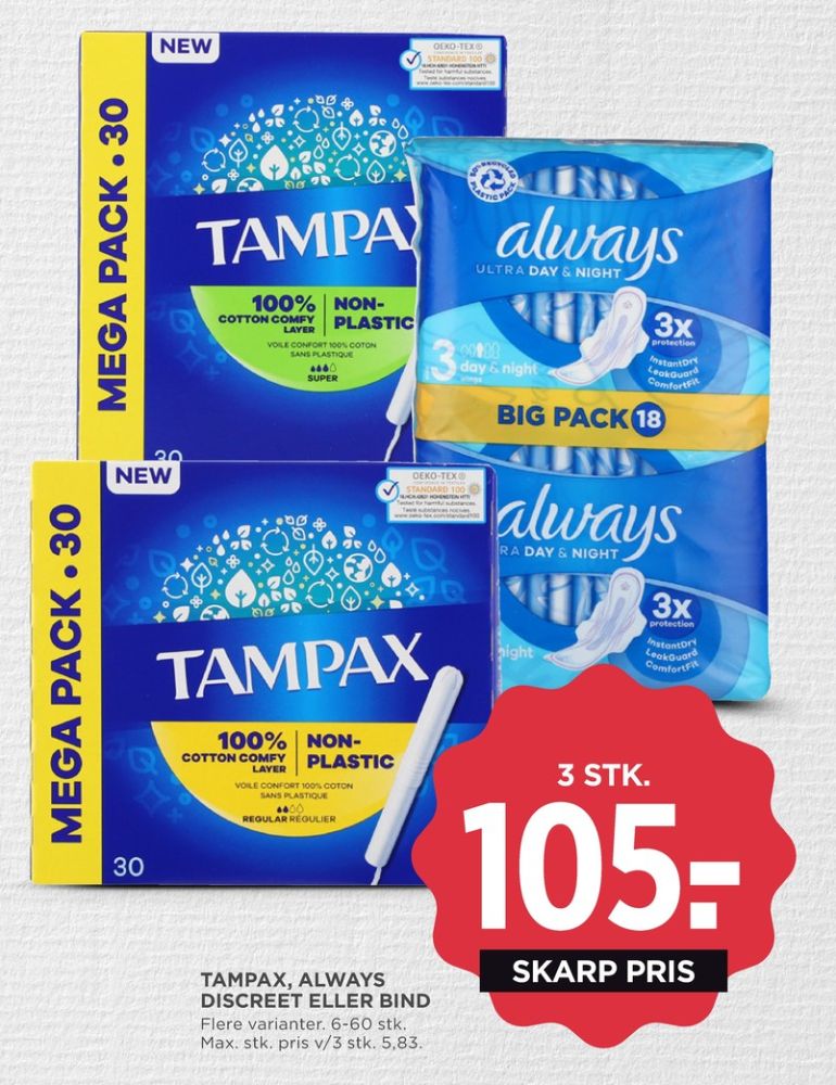 Tampax, Tamponer