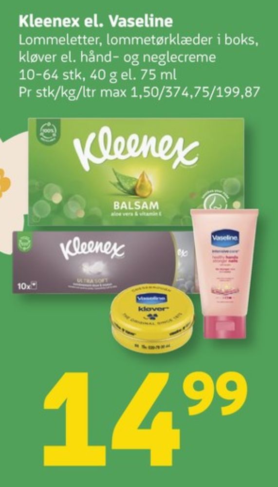 Kleenex, Lommetørklæder