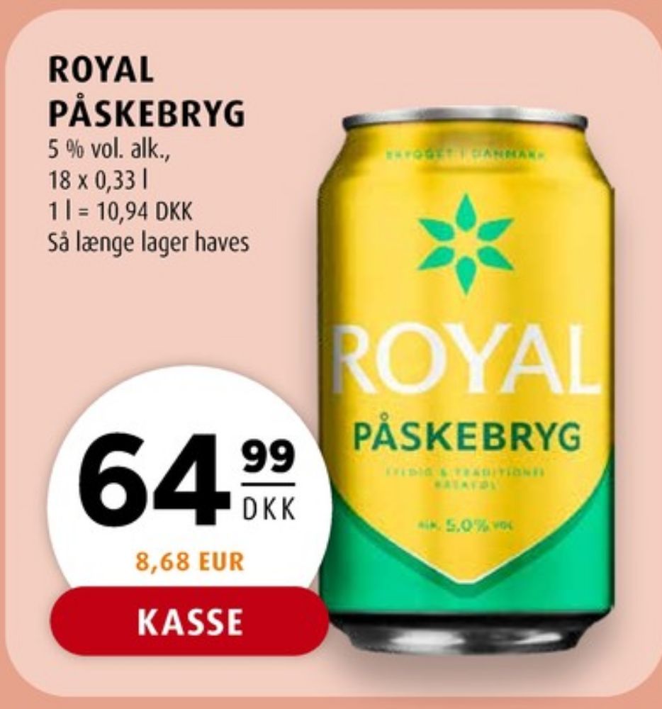 Royal Påskebryg, Øl 18 pk.