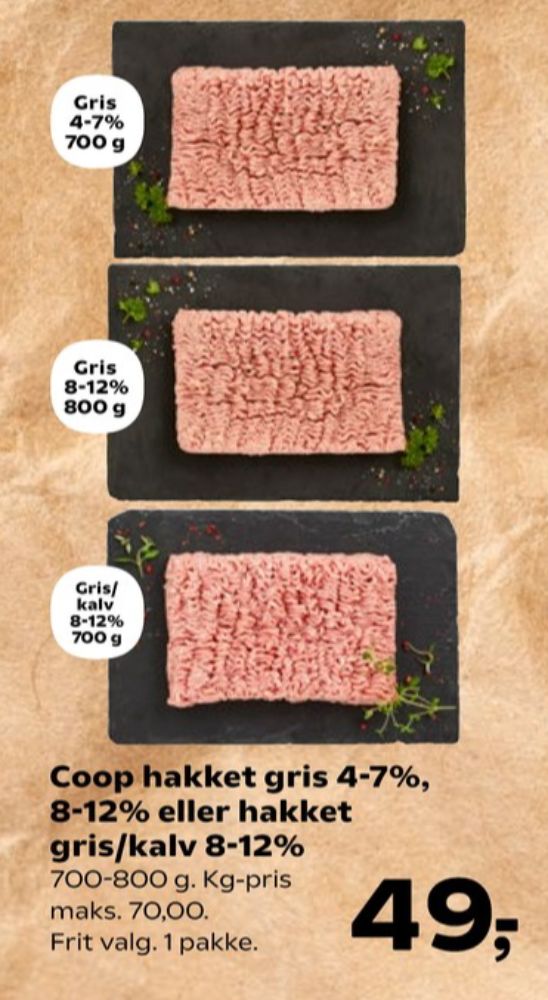 Coop, Hakket grisekød 8-12%