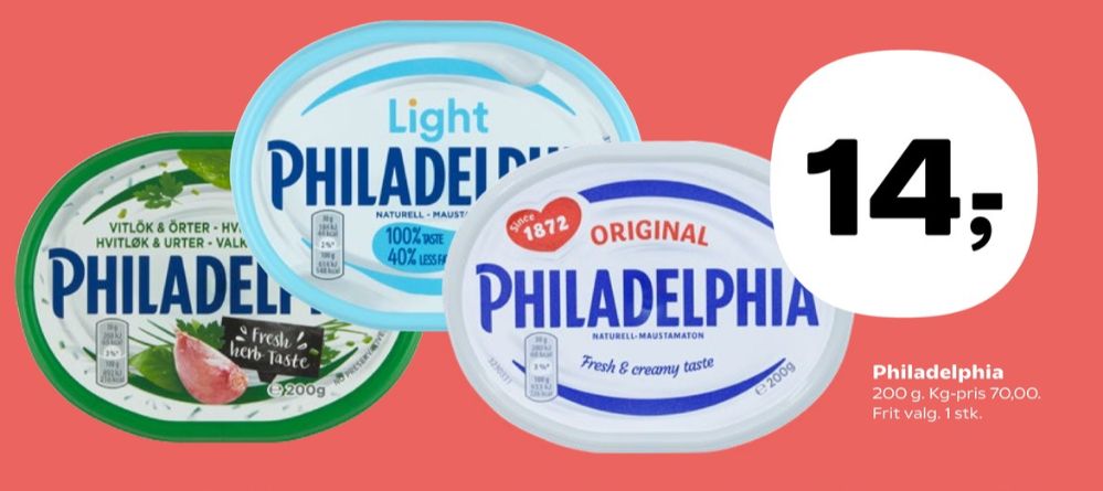 Philadelphia, Flødeost Light