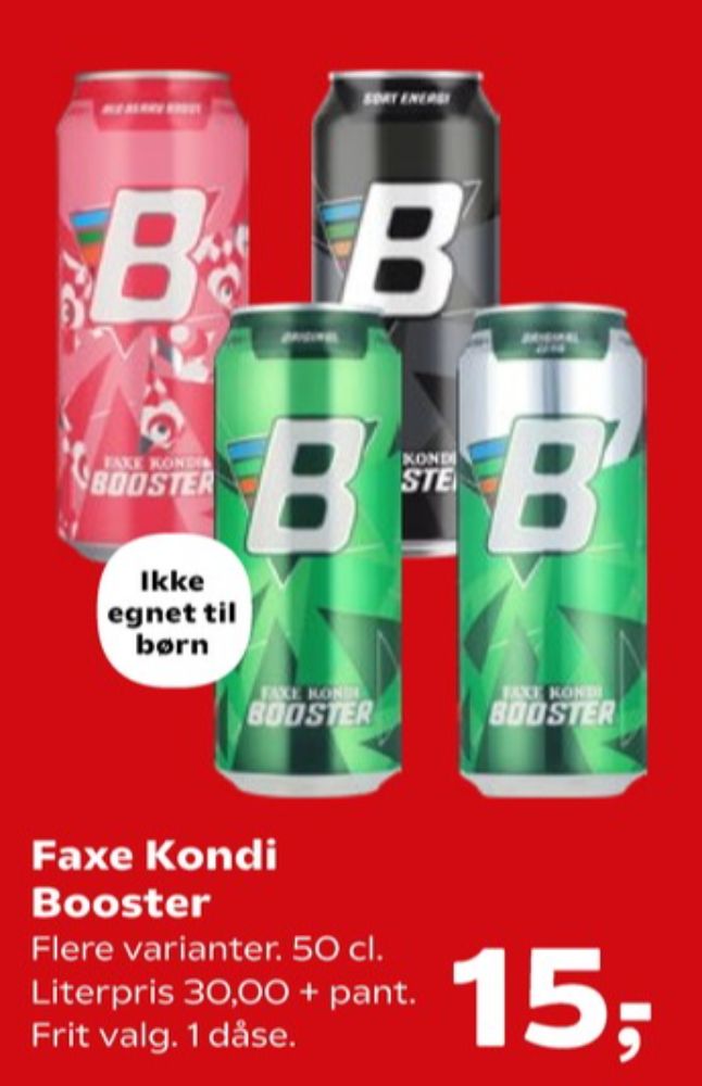 Faxe Kondi Booster Red Berry Boost, Energidrik