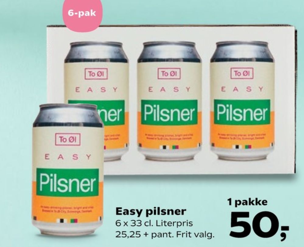 To Øl Easy Pilsner, Specialøl 6 pk.