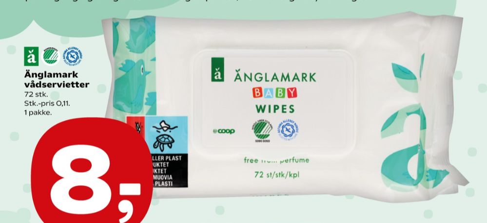 Änglamark, Vådservietter