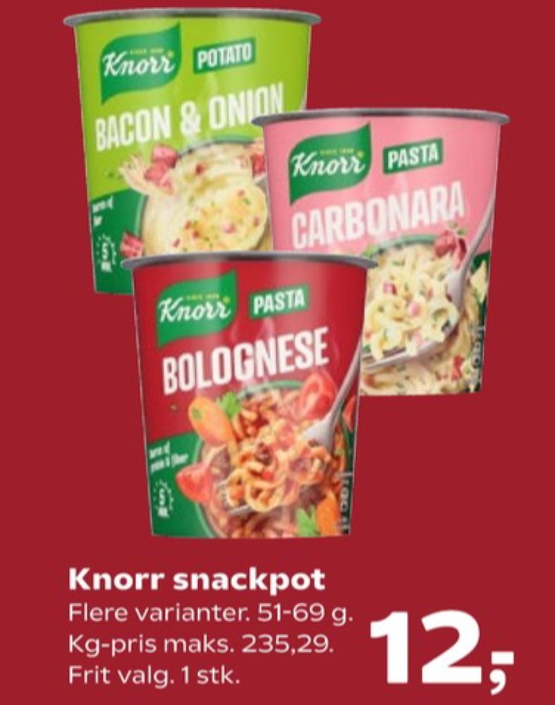 Knorr Potato Pot, Bacon & Onion Noodles