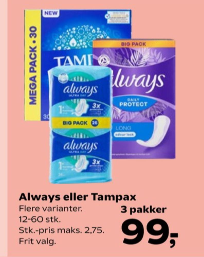 Tampax, Tamponer