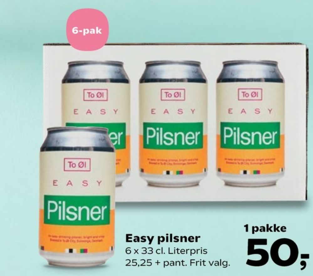 To Øl Easy Pilsner, Specialøl 6 pk.